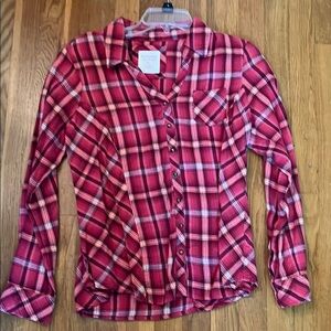 Plaid Ladies Petite Button Down Shirt